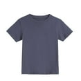 thumbnail image 2 of CYRBOKO Boys T-shirts, Cotton Short Sleeve Casual Soft Basic Tops Dark Gray Size 10-12 T, 2 of 5