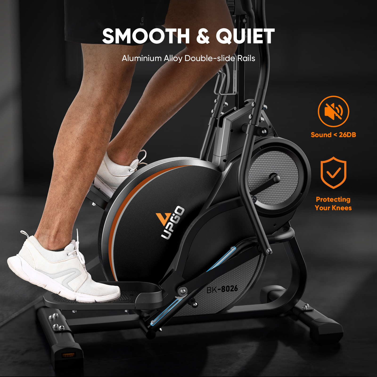 UPGO Pro Cardio Climber Stepping Elliptical Machine 3 in 1 Elliptical Total Body Fitness Cross Trainer with Hyper Quiet Magnetic Drive System