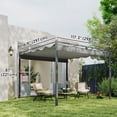 thumbnail image 3 of Outsunny 10' x 10' Outdoor Gazebo, Metal Retractable Pergola Canopy, Grey, 3 of 10