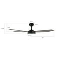 thumbnail image 6 of 56" 5 Blades Smart Ceiling Fan with Dimmable Light and Remote for Bedroom Living Room, 6 of 8