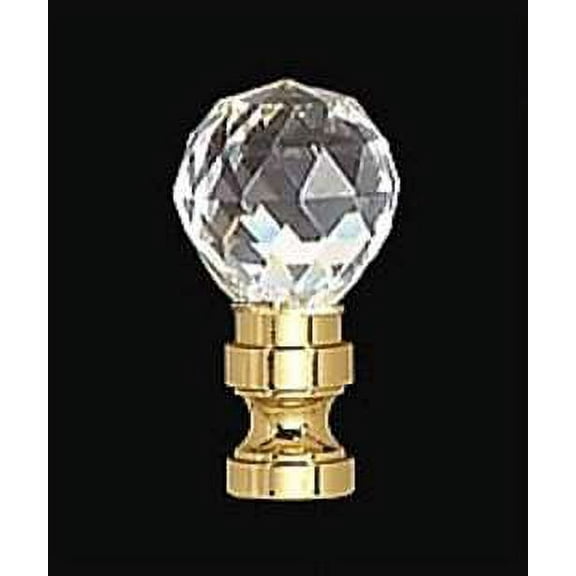 B&P Lamp® Crystal And Brass Finial, Tap 1/4-2F