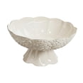 thumbnail image 4 of Frutero con pedestal y orificios de drenaje, multiusos, elegante, para servir aperitivos, ideal como centro de mesa para aniversarios o para el hogar. Blanco, 4 of 8