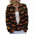 thumbnail image 2 of Pyhlmscde Women's Halloween Printed Loose Casual Knit Cardigan Outerwear, Cardigan Sweaters for Women, Fall Clothes, Womens Tops, 2 of 5