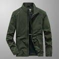 thumbnail image 2 of Herrnalise New Men's Stand Collar Casual Stretch Jacket Outdoor Windproof Wear-resistant Upper Jacket Vest Olive Green, 2 of 6