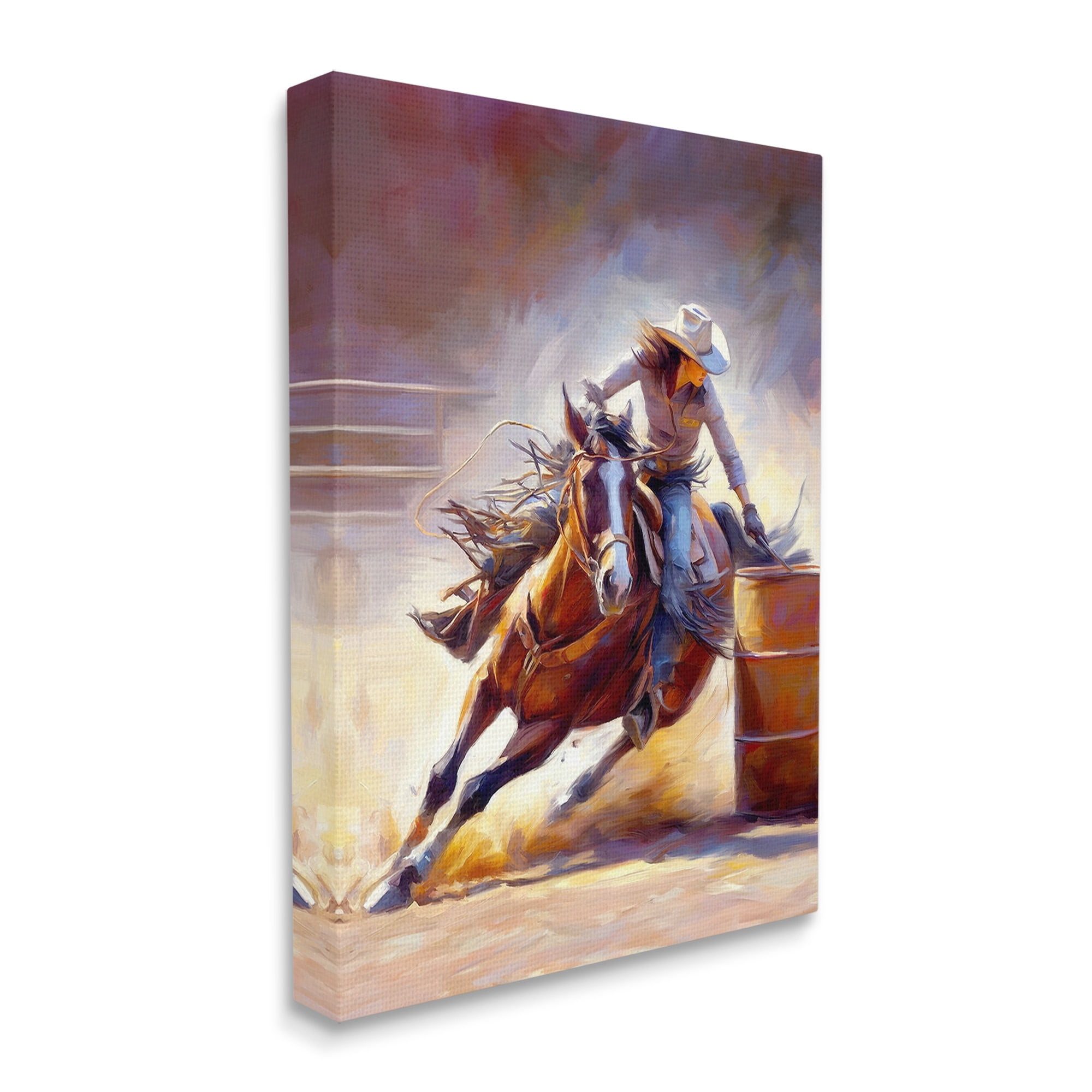 Stupell Industries Equestrian Jockey Girl Animals & Insects Painting Gallery Wrapped Canvas Art Print Wall Art, 36 x 48
