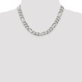 thumbnail image 3 of Diamond2Deal 925 Sterling Silver 10.75 mm Figaro Chain Necklace for Mens 24", 3 of 5