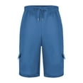 thumbnail image 6 of Nebwoak Mens Summer Cargo Shorts Stretch Elastic Waist Casual Baggy Active Sweat Shorts with Pockets, 6 of 6