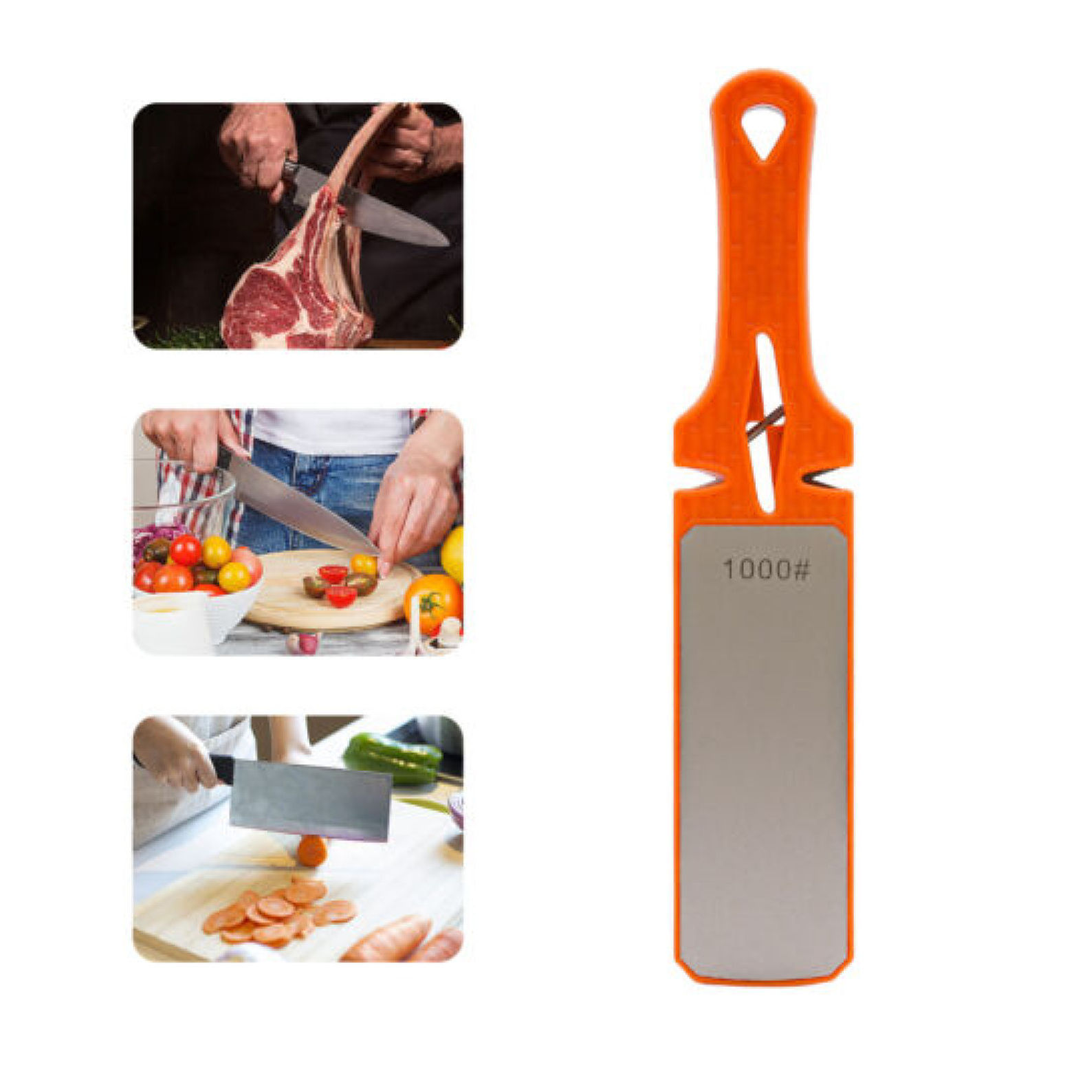 ZHOUJIA 400# Coarse & 1000# Fine Double-Sided Emery Blade Sharpener Stone Whetstone