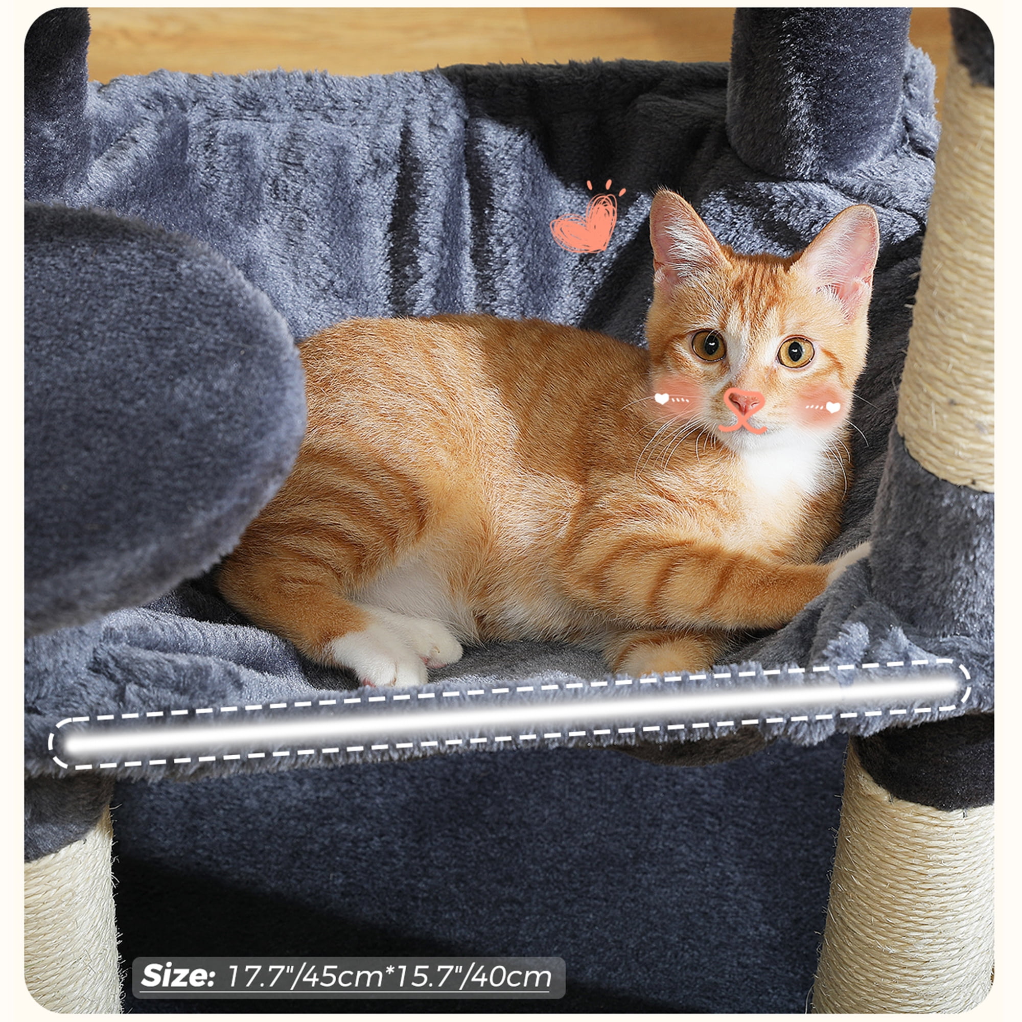 Pefilos 45" Modern Cat Tree House, Cat Condo for Indoor Cats, Activity Center Cat Scratching Tower for Kittens Toy, Dark Gray Pefilos 45" Modern Cat Tree House, Cat Condo for Indoor Cats, Activity Center Cat Scratching Tower for Kittens Toy, Dark Gray