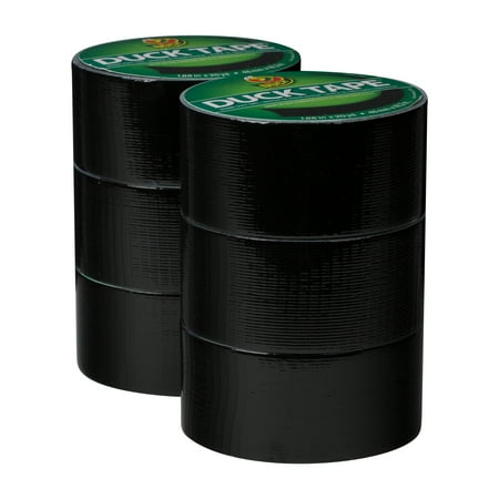 Duck Brand 1.88 in x 20 yd Black Colored Duct Tape, 6 Pack