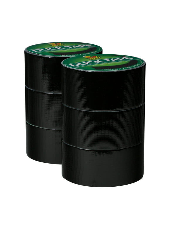 Duck Brand 1.88 in x 20 yd Black Colored Duct Tape, 6 Pack