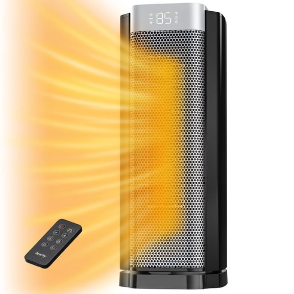 Calentador espacial AEOCKY de 3.ª generación con termostato AI, calentadores PTC de 1500 W para uso en interiores con control remoto, oscilación de 70°, máximo silencio, calentador eléctrico portátil