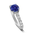 thumbnail image 2 of 1.5 Carat Vintage Look 6mm Round Cut Blue Sapphire Moissanite Diamond Engagement Ring in 10k White Gold, 2 of 3