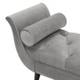 thumbnail image 4 of Bedroom Bench Alma Tufted Flared Arm Entryway Bench, Opal Grey Velvet,Bedroom Stool, 4 of 10