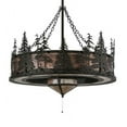 thumbnail image 4 of Meyda 125745 45 in. Tall Pines with Fan Light Chandel-Air, Oil Rubbed Bronze & Silver Mica, 4 of 5