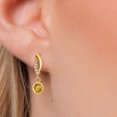 thumbnail image 3 of Gem Stone King 14K Yellow Gold Yellow Citrine and Lab Grown Diamond Earrings for Women | 1.65 Cttw | Gemstone November Birthstone | Round 6MM, 3 of 6
