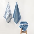 thumbnail image 2 of Juego de 6 piezas, 2 toallas de baño, 2 toallas de mano, 2 toallitas de baño, juego de toallas jacquard/liso teñido en hilo, Ophelia Blue, 2 of 5