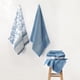 thumbnail image 2 of Juego de 6 piezas, 2 toallas de baño, 2 toallas de mano, 2 toallitas de baño, juego de toallas jacquard/liso teñido en hilo, Ophelia Blue, 2 of 5