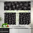 thumbnail image 3 of Halloween Spider Web Kitchen Curtains 3 Piece Black White Spider Web Room Window Curtains Valance and Tiers Halloween Home Decor Accessory M, 3 of 6