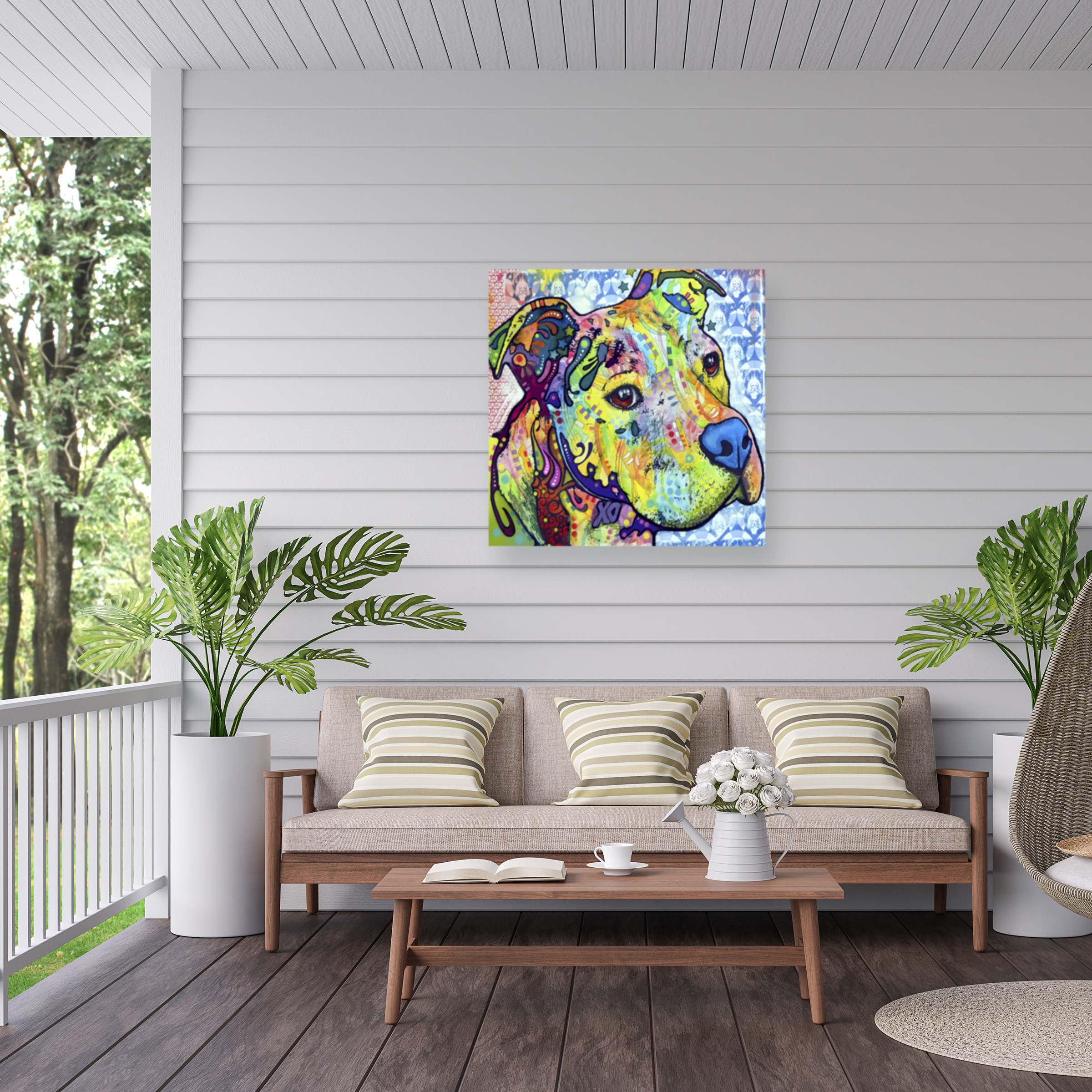 Dean Russo 'Thoughtful Pitbull III' Outdoor All-Weather Wall Decor