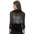 thumbnail image 3 of YEAHDOR Womens Summer Chiffon Cover Ups Solid Color Pleated Beach Shawl Long Sleeve Shrugs Black One Size, 3 of 7