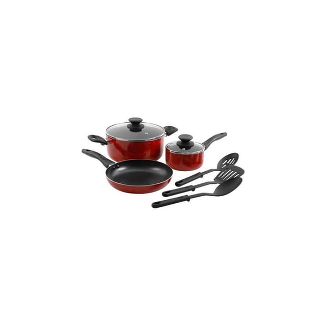 Gibson 93046.08 Batterie de Cuisine Antiadhésive en Aluminium Rouge - 8 Pcs