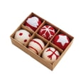 thumbnail image 4 of Adornos de Bolas de Navidad Perfecl 6 Piezas Fieltro Rojo, 4 of 8