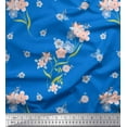 thumbnail image 1 of Soimoi Cotton Duck Fabric Leaves & Periwinkle Floral Print Fabric by the Yard 42 Inch Wide, 1 of 1