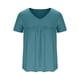 thumbnail image 5 of mfyjkho Tops Casuales Para Mujer, Suéter De Cuello En V De Manga Corta Plisado De Color Liso Para Mujer A La Moda Tops Para Salir Para Mujer L, 5 of 6