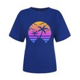 thumbnail image 3 of Tops Décontractés pour Femmes Sexy Mode Été Col Rond T-Shirt Imprimé Manches Courtes Tops Blouse, 3 of 3