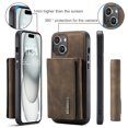 thumbnail image 6 of Allytech 2 in 1 Detachable Wallet Case for iPhone 15 Plus with Cash Pocket & Cash Slots, [Magnetic Clasp] [Kickstand] Retro PU Leather Soft TPU Shockproof Anti-Scratch Slim Case - Coffee, 6 of 9