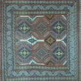 thumbnail image 1 of Ahgly Company Indoor Square Persian Light Blue Traditional Area Rugs, 4' Square, 1 of 4