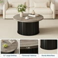 thumbnail image 3 of Ataucjin Round Coffee Table,32inch Mid Century Modern Coffee Table with Metal Base, Fluted Center Table for Living Room, Home Small Space, Apartment, 3 of 7