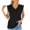 Black, variant on Qiaocaity Summer Shirts for Women S Solid Color Sleeveless V Neck Sleeveless Sling Top Beige L