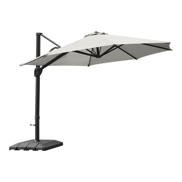 Hommoo 11 Ft 360 Degree Rotating Cantilever Offset Patio Umbrella With Base For Garden Deck Backyard And Pool Gray Walmart Com Walmart Com