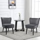 thumbnail image 2 of Costway Juego de 2 Sillas de Acento de Terciopelo, Silla Moderna con Patas de Madera y Almohadillas Antideslizantes, Respaldo Ergonómico y Asiento Ancho, Juego de 2 Sillas Tapizadas, Gris, 2 of 6
