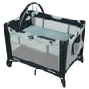 Graco Pack and Play On the Go Playard, Includes Full-Size Infant Bassinet, Push Button Compact Fold, Stratus