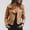 Khaki, variant on Turilly Fashion Women Long Sleeve Open Front Short Cardigan Zipper Jacket Coat Top