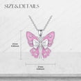 thumbnail image 4 of Diamond Pink Butterfly Necklace for Women 925 Sterling Silver Butterfly Pendant Necklace Butterfly Jewelry Birthday for Mom Wife Girlfriend Daughter Her, 4 of 5