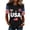 Black, variant on 250th Anniversary Printed Women Shirts Casual 250 Years Of Freedom T Shirt Short Sleeve Tshirts Patriotic Tops
