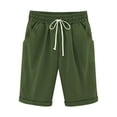 thumbnail image 5 of Jxximdong Shorts for Women Ladies Casual Pocket Thin Outer Wear Elastic Belt In Trousers Large Size Loose Pants Green XXL Pants, 5 of 5