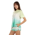 thumbnail image 4 of MeMoi Women's Dip Dye Ultra Soft Yummy Terry Lounge Shorts - Womens - Female, XL, Aqua, 4 of 6