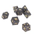 thumbnail image 4 of Solid Dices Toy Metal Polyhedron Clear Number Role Playing Rolling Dice Toy Set for Tabletop Electroplated Black Gold Font, 4 of 4