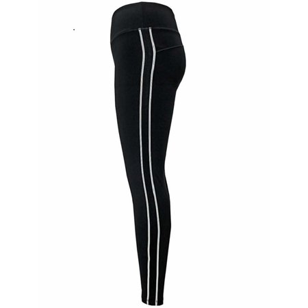 Tangerine Tangerine Womens Size Medium Active Stripe Leggings Black White Walmart Com Walmart Com