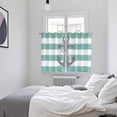 thumbnail image 4 of Turquoise Stripe Nautical Kitchen Curtains 63 Inch Length, Grey Anchor Summer Coastal Grommet Top Bedroom Living Room Curtains, Light Filtering Cafe Curtain Drapes 2 Panels Set 104''x63'', 4 of 9