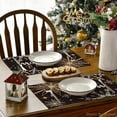 thumbnail image 3 of Smile Black Snowflake Let It Snow Winter Placemats Set of 4, 12x18 Inch Seasonal Christmas Table Mats, 3 of 6