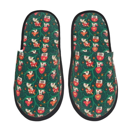 Balery Mushroom House Slient Indoor Furry Fleece Comfort House Shoes Soft Non-Slip Home Shoes Cotton slippers House Slippers-- Medium
