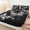 thumbnail image 3 of Castle Fairy Crystal Butterfly 4 Pieces Queen Sheet Sets for Teens Girls Women,Bling Splash Glitter Ultra Soft Flat Sheet,Dreamy Princess Queen Fitted Sheet,Ultra Soft Home Decor, 3 of 7