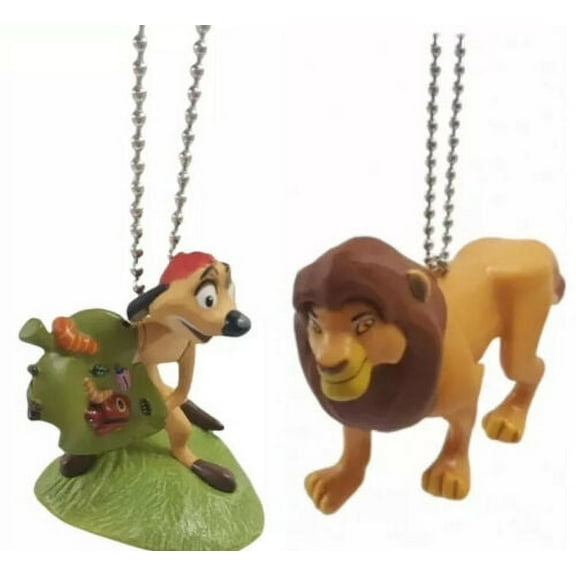 Lion King Adult Simba & Timon Meerkat Keychain Dangler Figure Pvc Ornament Charm New