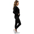 thumbnail image 4 of Women’s Lightweight Cotton Blend Zip Up Hoodie Jacket Black 3X-Large, 4 of 9